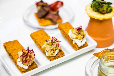 Delicious snacks on the catering table