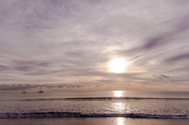 Tenerife Kanarya Adası İspanya 'da Atlantik Okyanusunda Güneş Batıyor