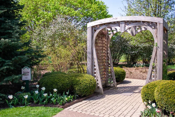 Wooden Heart Shaped Gate Park — Stock Photo, Image