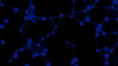 Abstract background dark blue with plexus motion graphic of medical, business, engineering, science. Technology concept. moving lines and dots