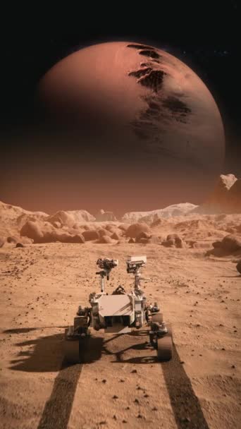 Footage Nasa Mars Rover Traveling Surface Mars Saturn — Video