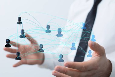 Ellerin yakınındaki resimli kişi simgelerinin yakın çekimi