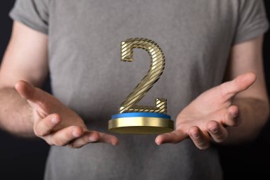 A 3D rendering of a digital number two - anniversary concept