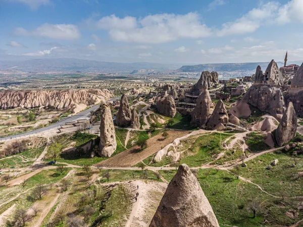 Beautiful Dji Mini Drone View Fairy Chimneys Goreme National Park — Stock Photo, Image