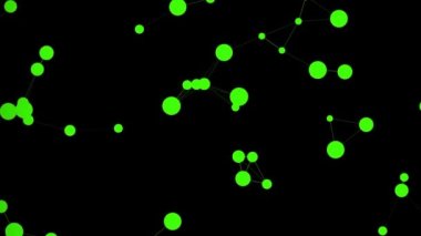 A Digital animation of small green mathematical models moving in space, isolated on black background. VJ Loops.