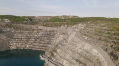 An industrial mine pit excavation point