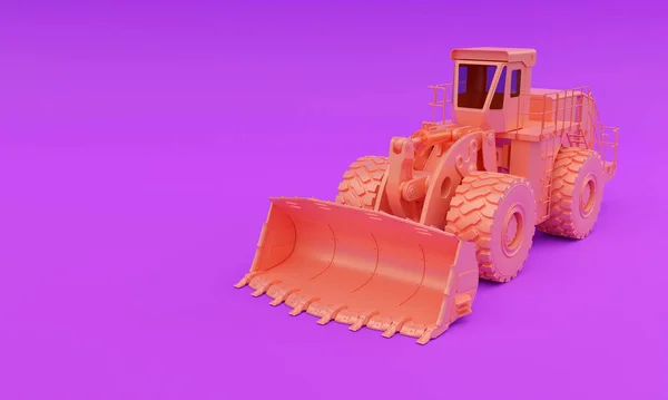 Illustration Bulldozer Purple Background Copy Space — Stock Photo, Image