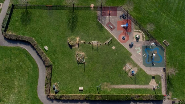 Aerial Top View Playground Public Park — Stok fotoğraf
