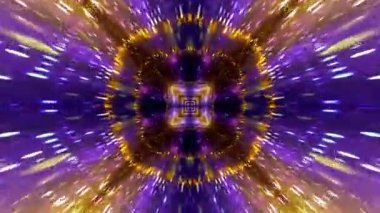 A 3D rendering of a magic kaleidoscope pattern with glowing elements in vibrant abstract space