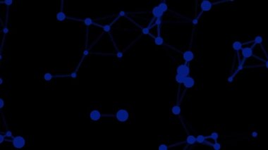 A Moving particles in blue color on dark background. Animation - Graphics