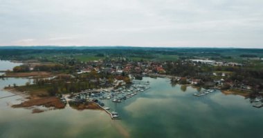A 4K resolution of Seebruck, Chiemgau against the cloudy sky at afternoon