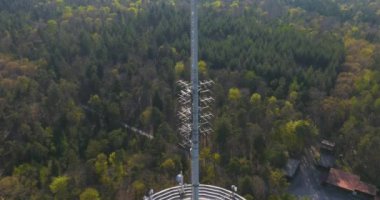 An HD of the Television Radio Tower Inspection surrounded by Forest