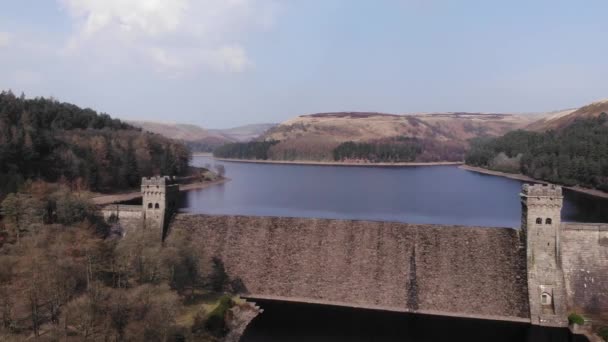 Aerial View River Mersey Peak District United Kingdom — Vídeo de stock