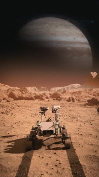 Nasaの火星探査機の映像が火星の表面を横切って木星の方へ — ストック動画