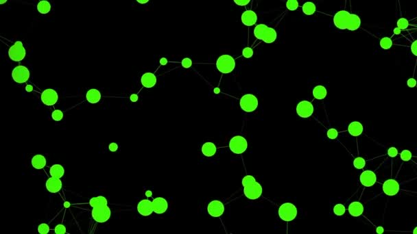 Green Particles Motion Dark Background — Vídeo de Stock