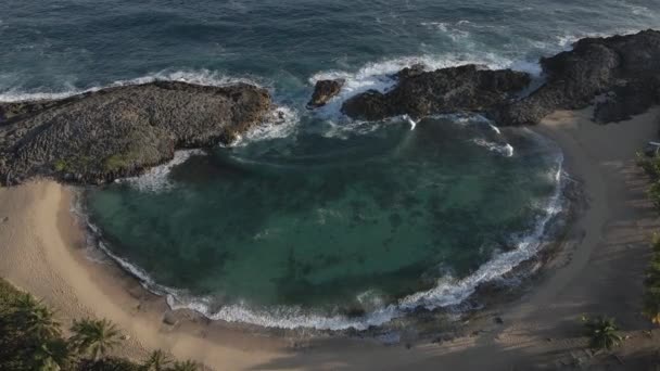 Drone View Beautiful Sea Mar Chiquita Puerto Rico — Stock video