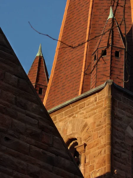 Vertical Shot Red Roofs — Photo