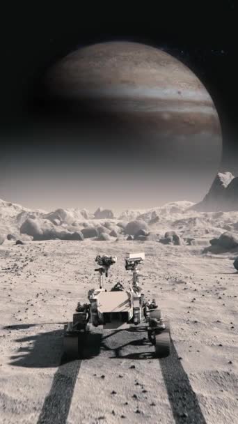 Footage Nasa Mars Rover Traveling Surface Moon Jupiter — Stock videók