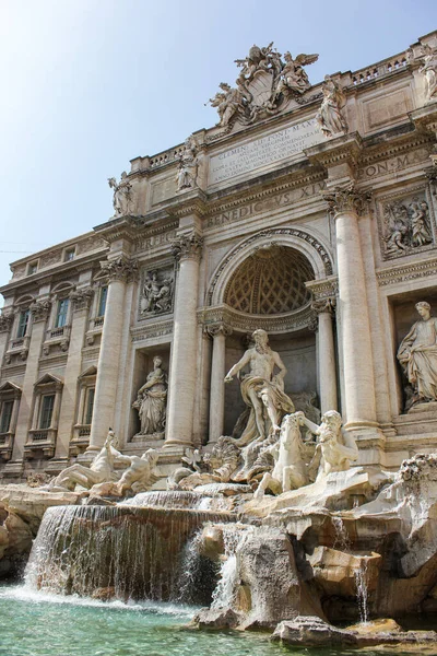 Beautiful View Ancient Trevi Fountain Sunny Morning — Foto Stock