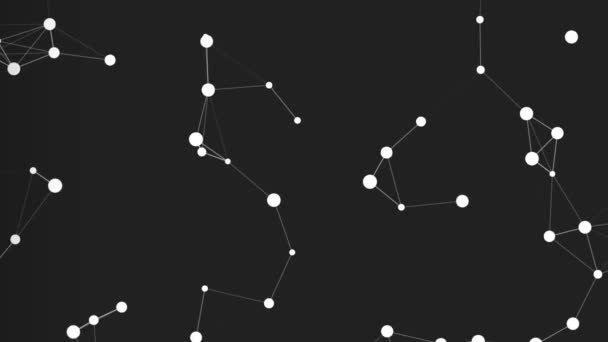Digital Animation White Mathematical Shapes Moving Space Isolated Black Background — Vídeo de stock