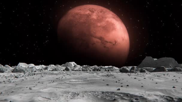 Beautiful Footage Mars Outer Space Seen Moon Small Rocks — 图库视频影像