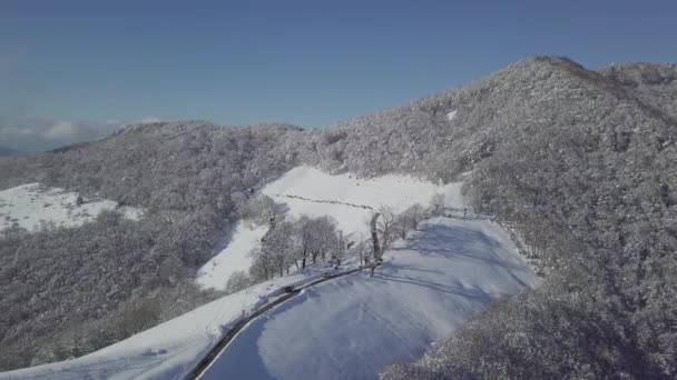 Aerial View Snowy Mountain Monte Generoso Ticino Switzerland — Vídeo de Stock