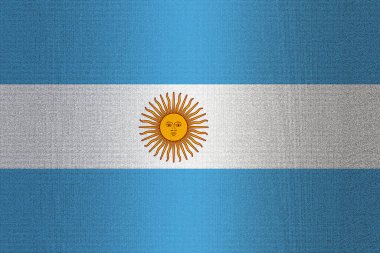 A flag of Argentina on a stone wall background
