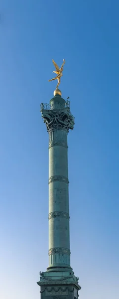 Paris Place Bastille Column Statue Golden Angel — Stock Photo, Image
