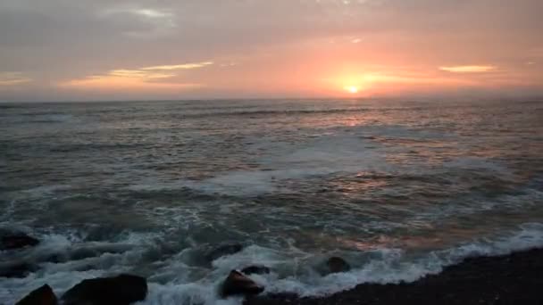 Pemandangan Pantai Dan Saat Matahari Terbenam Lima Peru — Stok Video