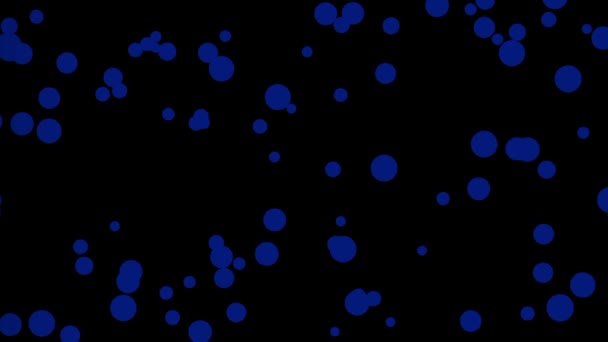 Animation Blue Circles Moving Merging Black Background Graphics — Stock videók