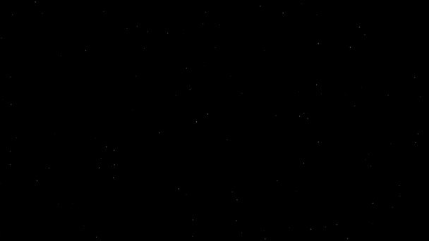 黒い表面に浮かぶ幾何学的形状の線で結ばれたネオンライトドット グラフィック — ストック動画