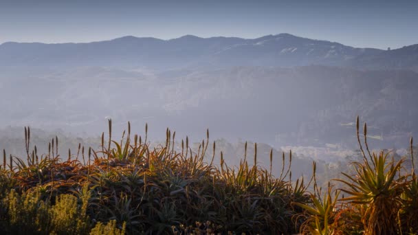 Coastal Fog Moving Mountain Range Carmel California Usa — Vídeos de Stock