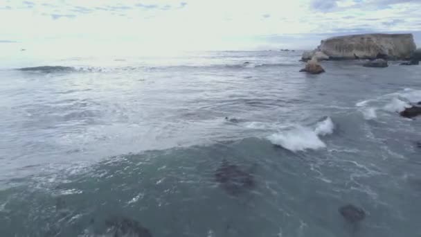 Footage Ocean Waves Coastal Cliffs Dinosaur Caves Park San Luis — Video Stock