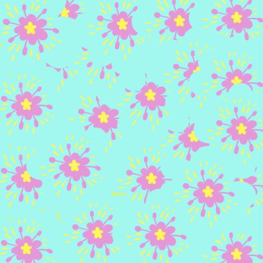 Pink flower printing seamless pattern. Latest floral design