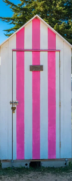 Wooden Beach Cabins Oleron Island France Colorful Huts — Stock Photo, Image