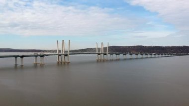 A beautiful view of the Hudson River with Mario Cuomo Bridge in New York
