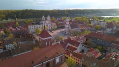 An aerial view of the Town Hall in Kaunas, Lithuania