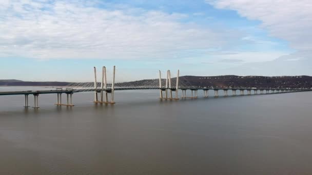 Beautiful View Hudson River Mario Cuomo Bridge New York — Vídeo de Stock