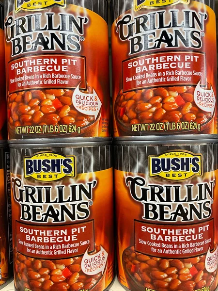 Grovetown Usa Retail Store Bushs Grilling Beans Shelf Southern Pit — Zdjęcie stockowe