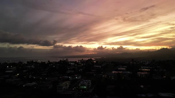 Кадри Повітряного Дрона Суви Заході Сонця Столиця Фіджі — стокове відео