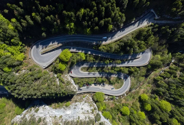 Landscape Bicaz Gorges Seen Road Drone — Stock Photo, Image