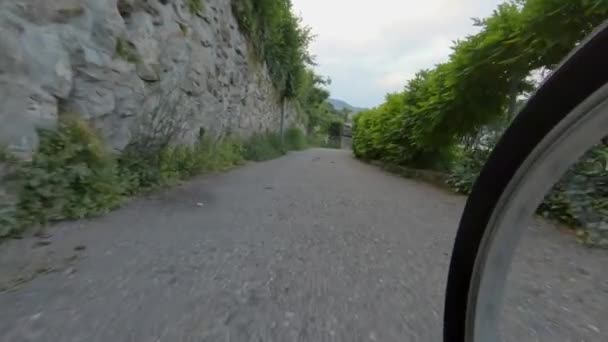 Bike Riding Street Wheel Slow Motion Rural Neighborhood — 비디오