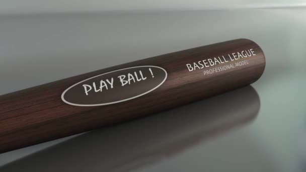 Animated Footage Play Ball Baseball Bat Reflective Surface — Vídeos de Stock