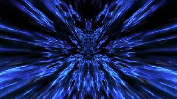 Kaleidoscope Pattern Blue Elements Moving Back Forth — Stockvideo