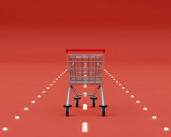 Illustration Shopping Cart Red Track — Stock Photo, Image
