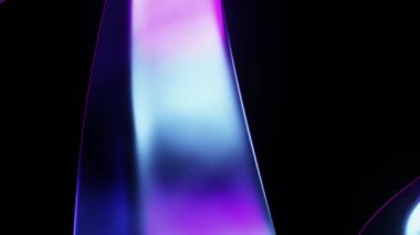 A 3D rendering abstract background with holographic twisted animation colorful metal shapes in motion