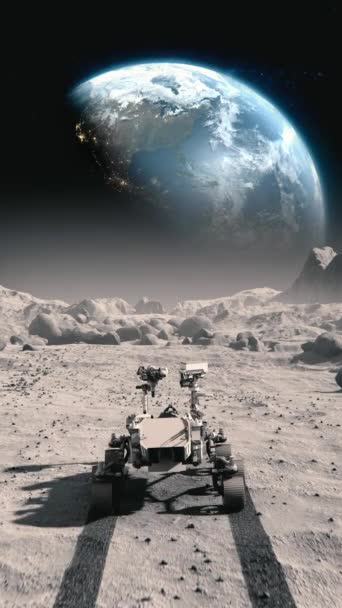 Footage Nasa Mars Rover Traveling Surface Moon Earth — Video