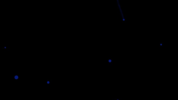 Lingkaran Biru Terbang Secara Acak Animasi Abstrak Yang Dihasilkan Warna — Stok Video