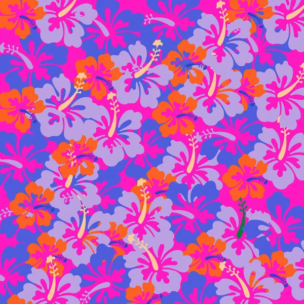 カラフルなハワイの花の背景 包装紙 ギフトなどで使用できます — ストック写真