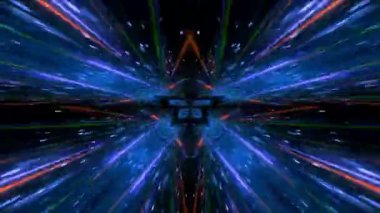 A 3D rendering of a kaleidoscope pattern with colorful sparkles glowing in magic abstract space